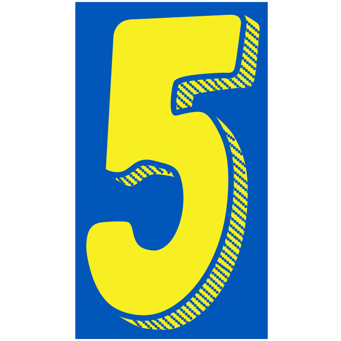 Window Sticker - 11 1/2" Blue/Yellow #5 - Qty. 12