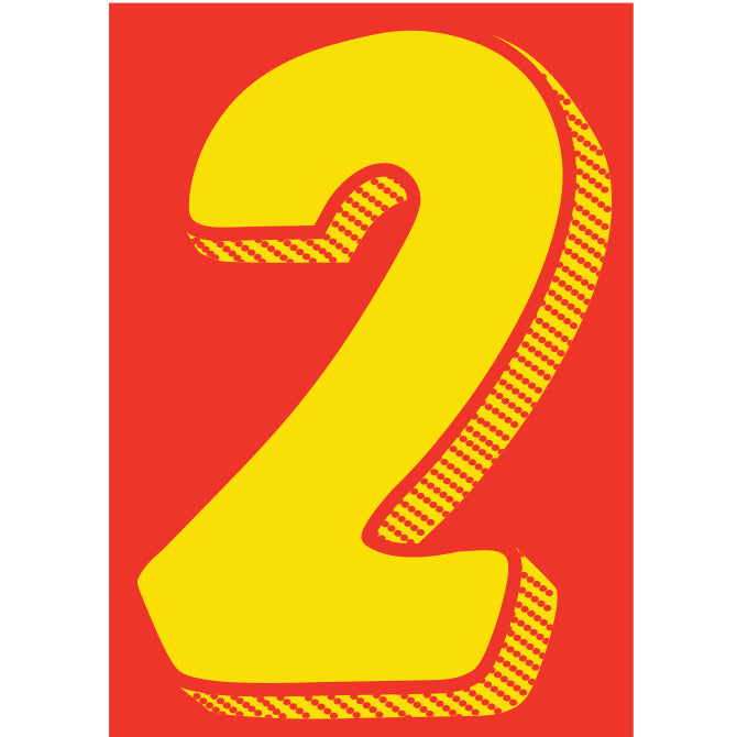 Window Sticker - 7 1/2" Yellow-Red  #2 - Qty. 12