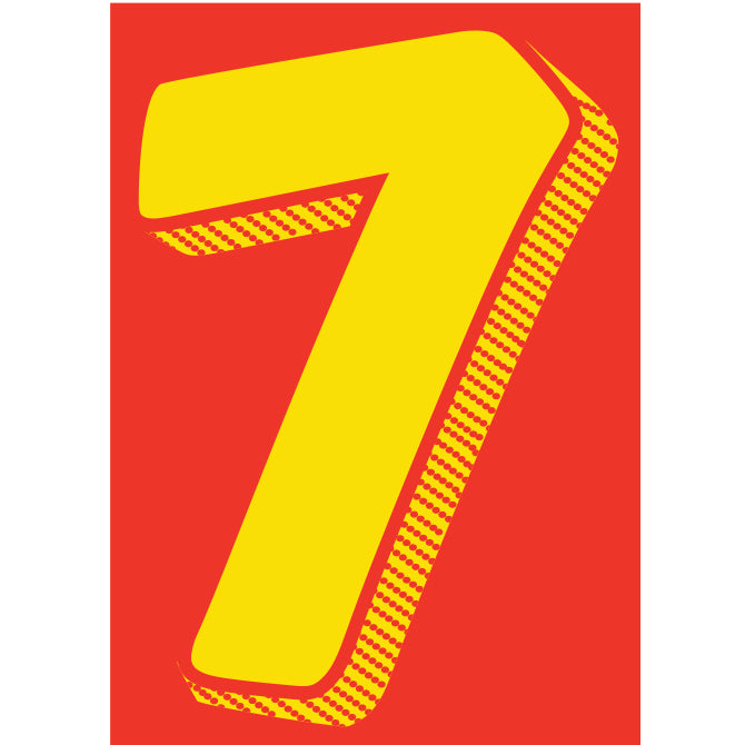 Window Sticker - 7 1/2" Yellow-Red  #7 - Qty. 12