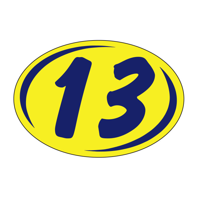 Window Sticker - Rounds - Blue on Yellow - 2013 - Qty. 12