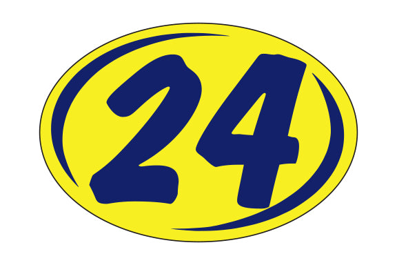 Window Sticker - Rounds - Blue on Yellow - 2024 - Qty. 12