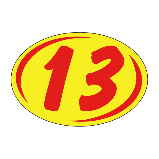 Window Sticker - Rounds - Red on Yellow - 2013 - Qty. 12