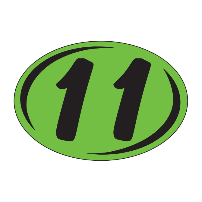 Window Sticker - Rounds - Black on Green - 2011 - Qty. 12