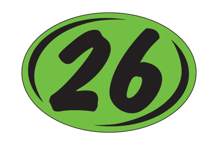 Window Sticker - Rounds - Black on Green - 2026 - Qty. 12