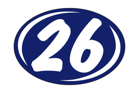 Window Sticker - Rounds - White on Blue - 2026 - Qty. 12