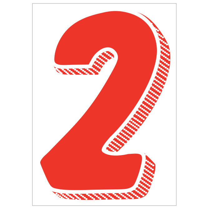Window Sticker - 7 1/2" Red/White #2 - Qty. 12