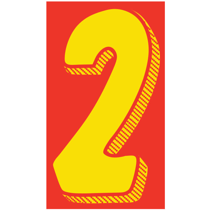 Window Sticker - 11 1/2" Yellow/Red #2 - Qty. 12
