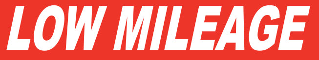 WHITE on RED Slogan - Low Mileage - Qty. 12