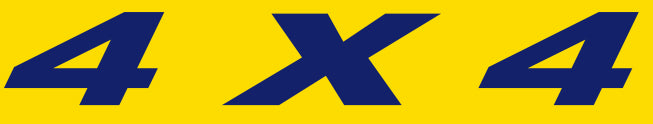 BLUE on YELLOW Slogan - 4 X 4 - Qty. 12