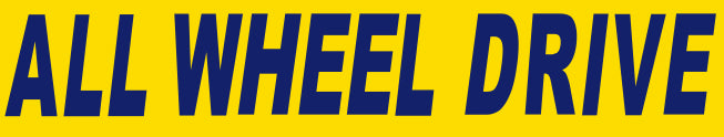 BLUE on YELLOW Slogan - All Wheel Drive - Qty. 12