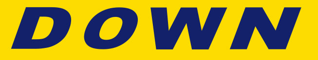 BLUE on YELLOW Slogan - Down - Qty. 12