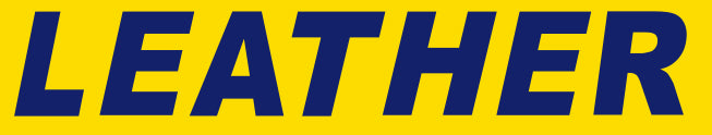 BLUE on YELLOW Slogan - Leather - Qty. 12