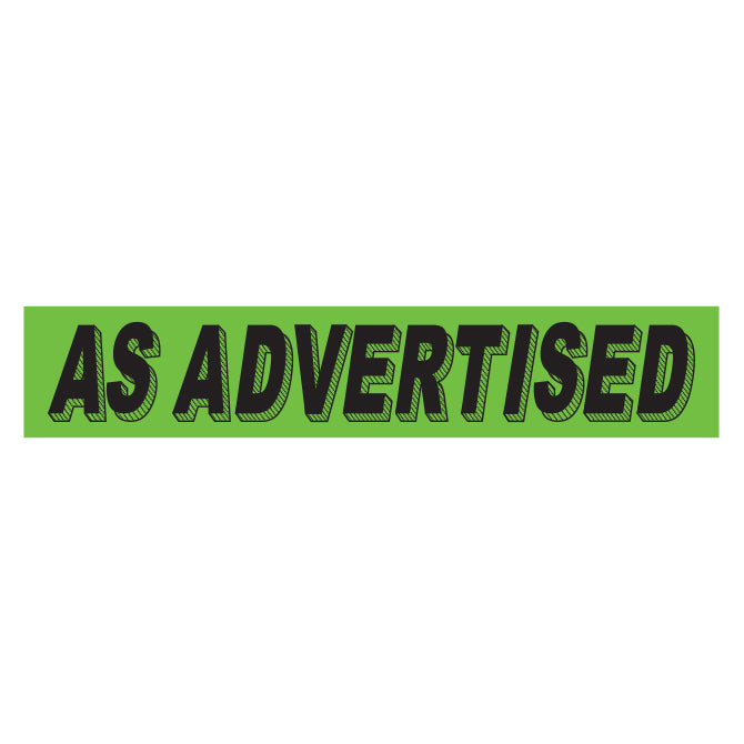 Flourescent Green & Black Slogan - As Advertised - Qty. 12