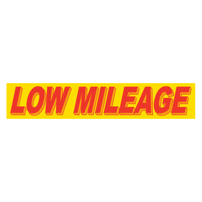 Yellow & Red Slogan - Low Mileage - Qty. 12