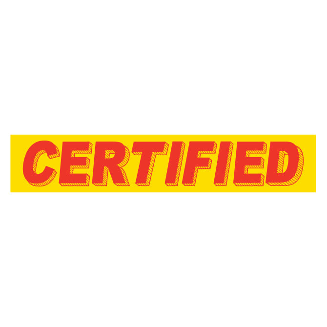 Yellow & Red Slogan - Certified - Qty. 12