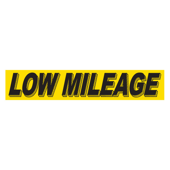 Yellow & Black Slogan - Low Mileage - Qty. 12