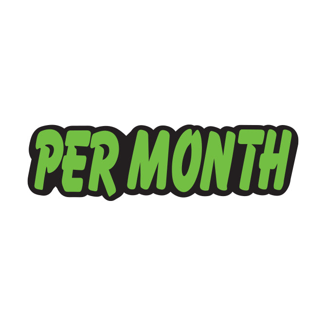 Green & Black Die Cut Slogan - Per Month - Qty. 12