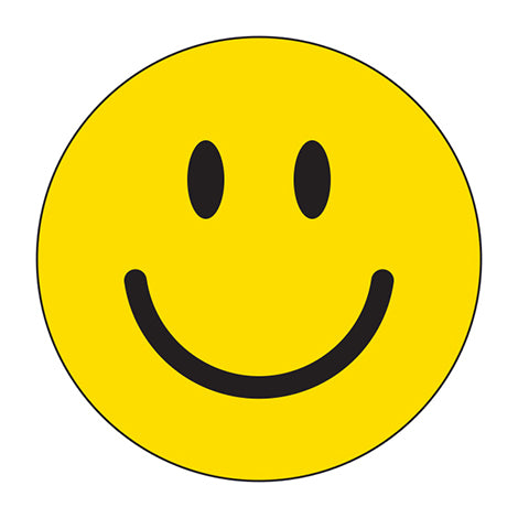 Window Sticker - Simple Smiley- 6" Diameter - Qty. 12