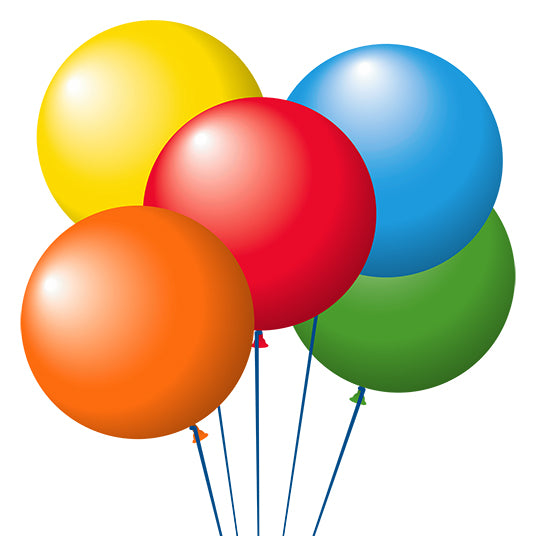 Latex Balloons - 17" - Assorted 6 Colors - Qty. 72