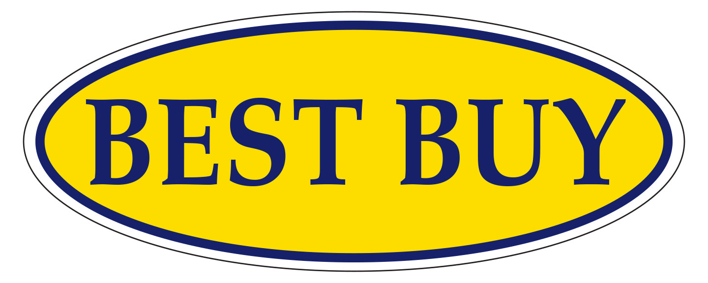 Window Sticker, Blue on Yellow Oval, BEST BUY - Qty. 12