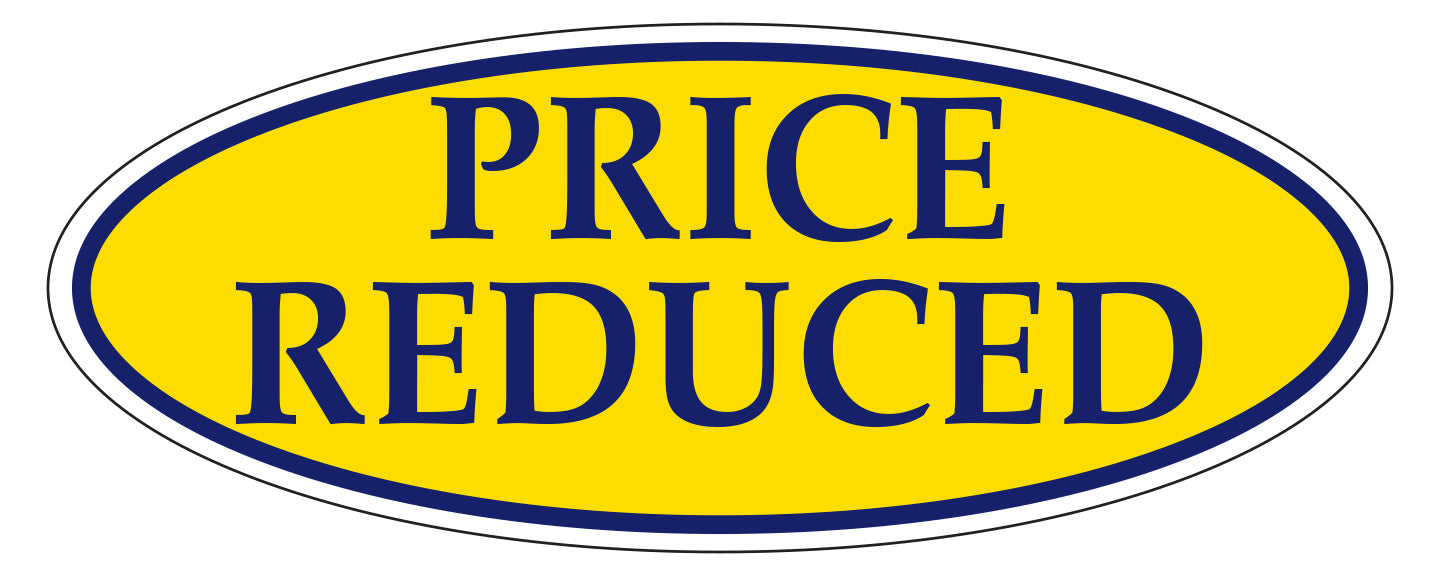 Window Sticker, Blue on Yellow Oval, PRICE REDUCED - Qty. 12