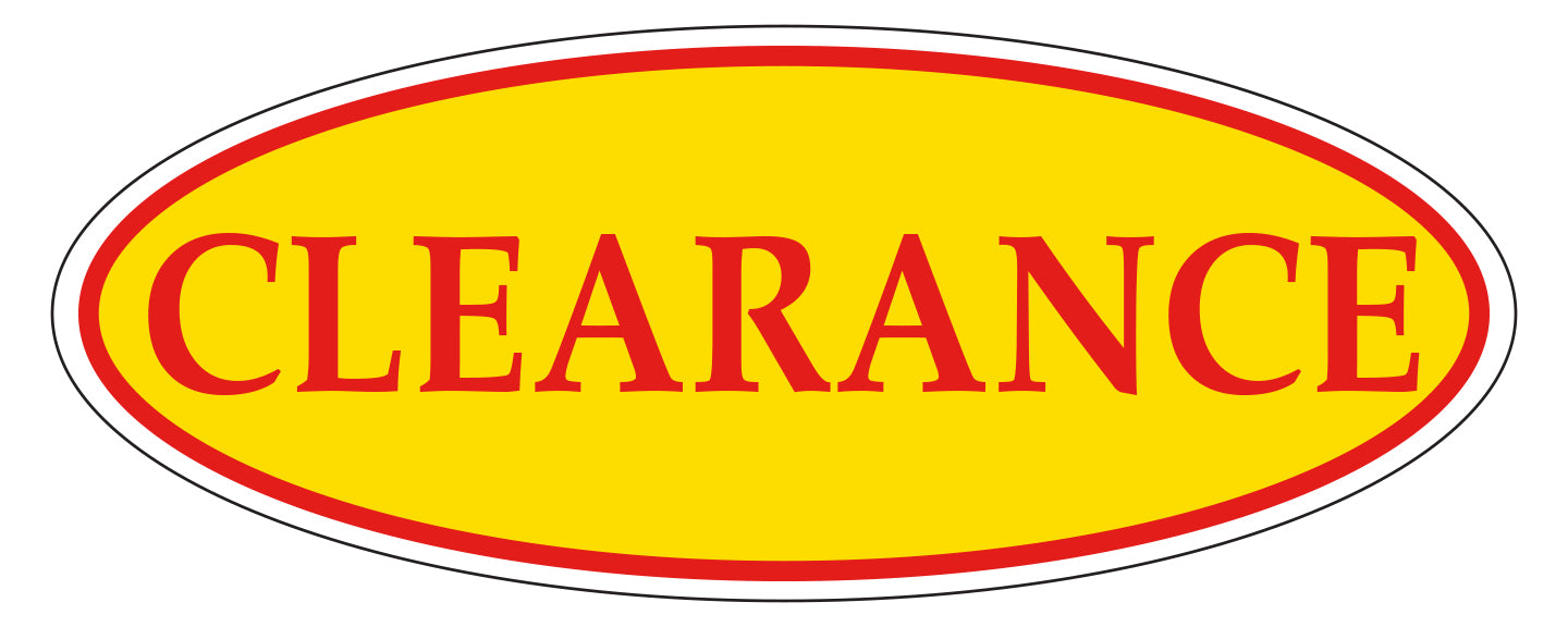 Window Sticker, Red on Yellow Oval, CLEARANCE - Qty. 12