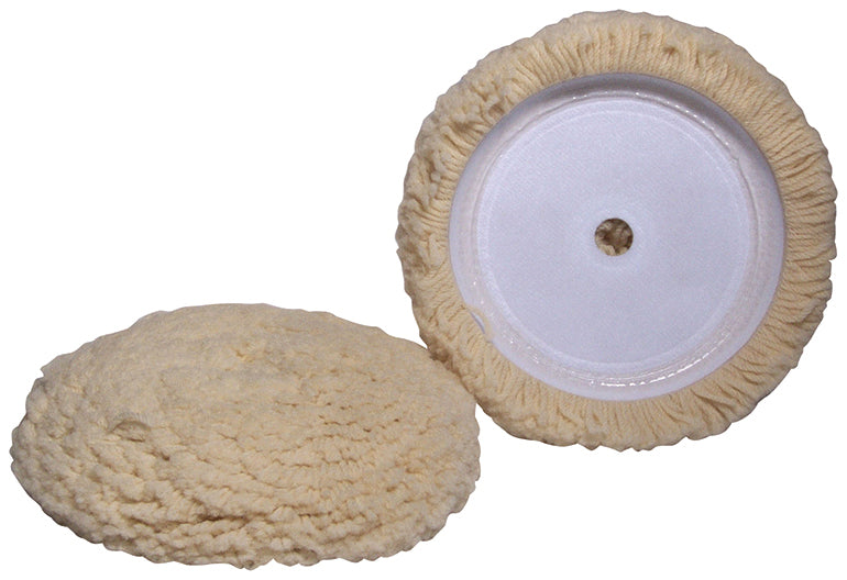 Velcro White Wool Buffing Pad - 7.5" x 1.5" - Qty. 1