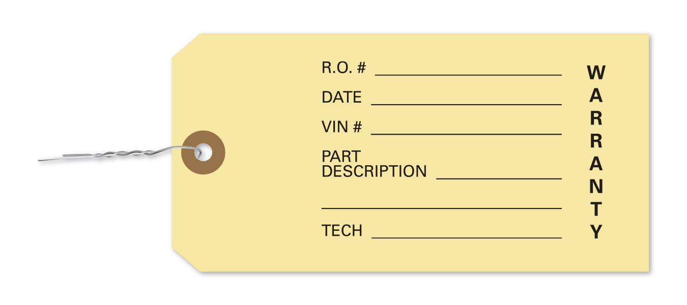 Warranty Parts Tag - Qty. 1000