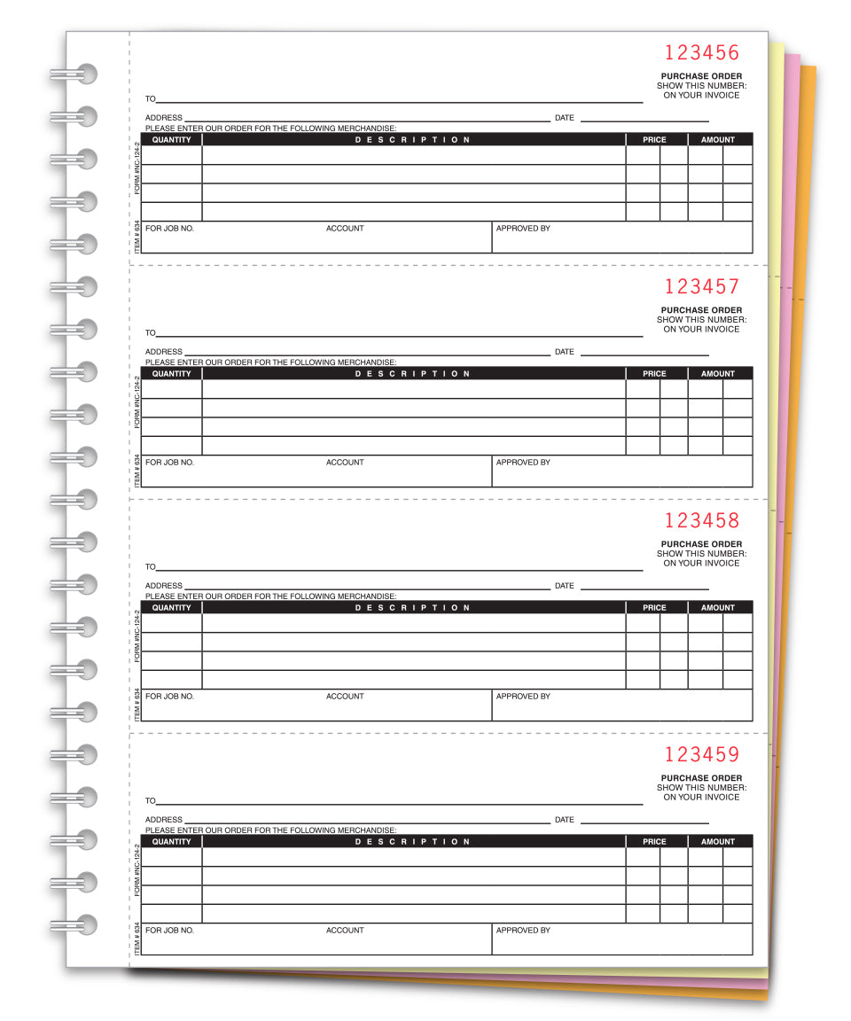 Purchase Order Book - NC-124-4 - 4 Part, 200 per Book - Qty. 1