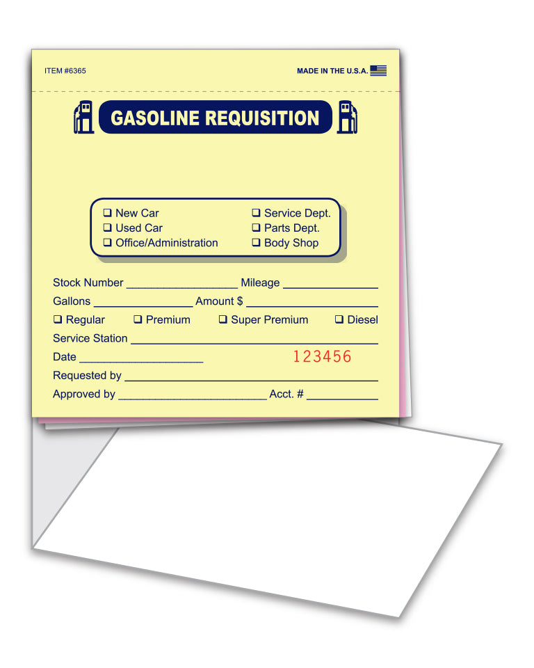 Fuel Requisition Book- 3 part, 25 per Book - Qty. 1