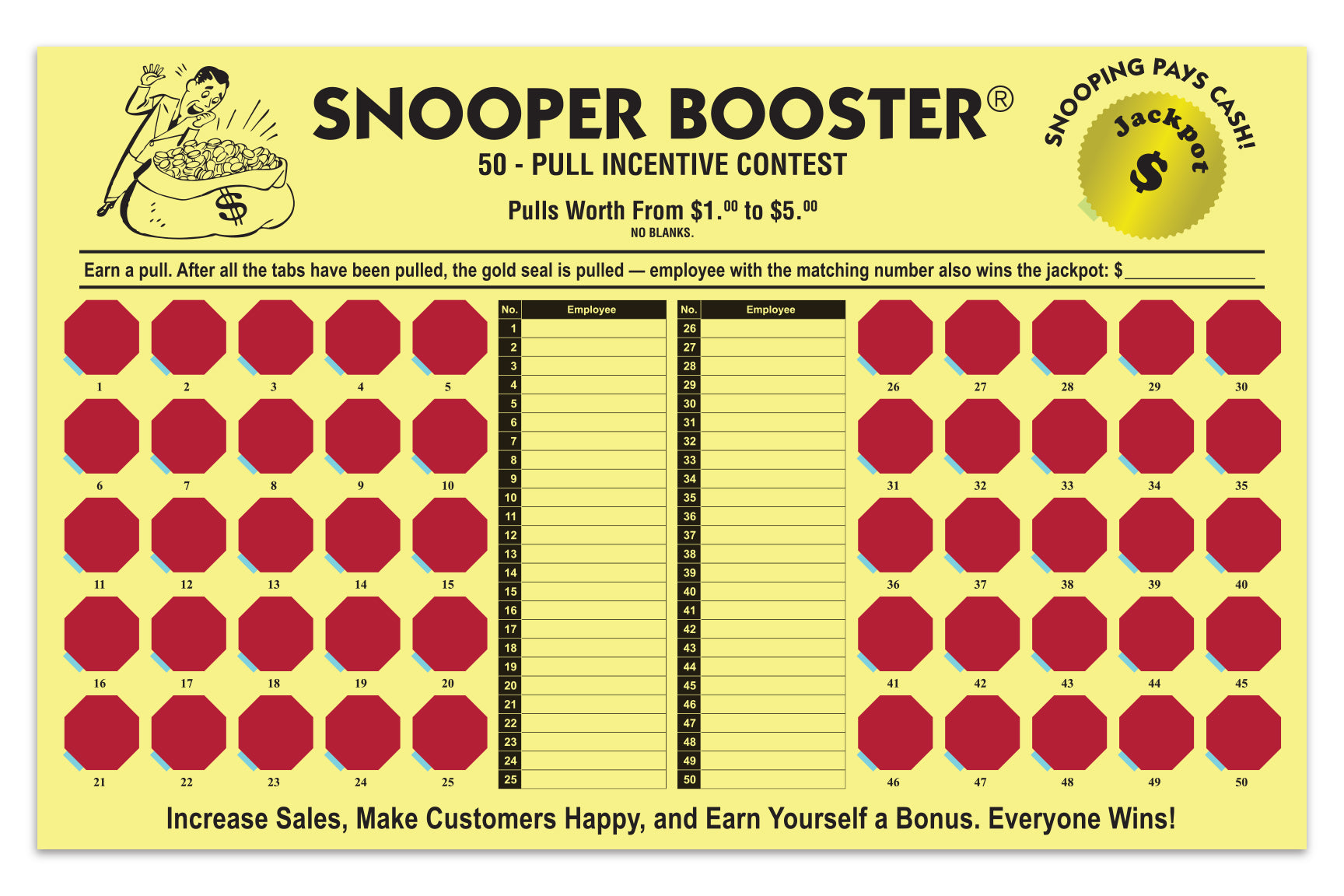 Incentive Cash Board - Snooper Booster - Yellow Board - Qty. 1