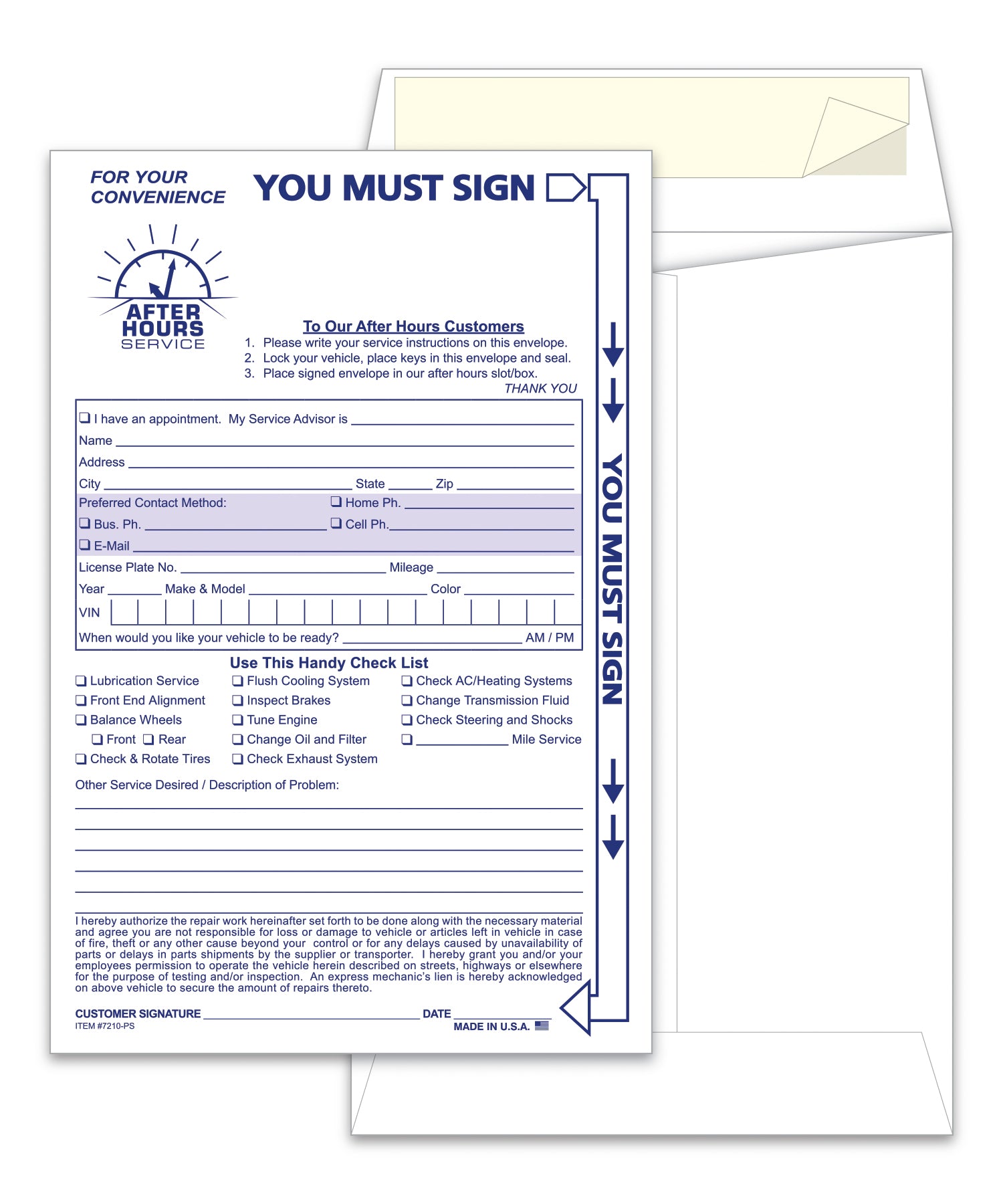 After Hours Envelope, Standard  - NDE-STD - Peel N Seal Qty. 100