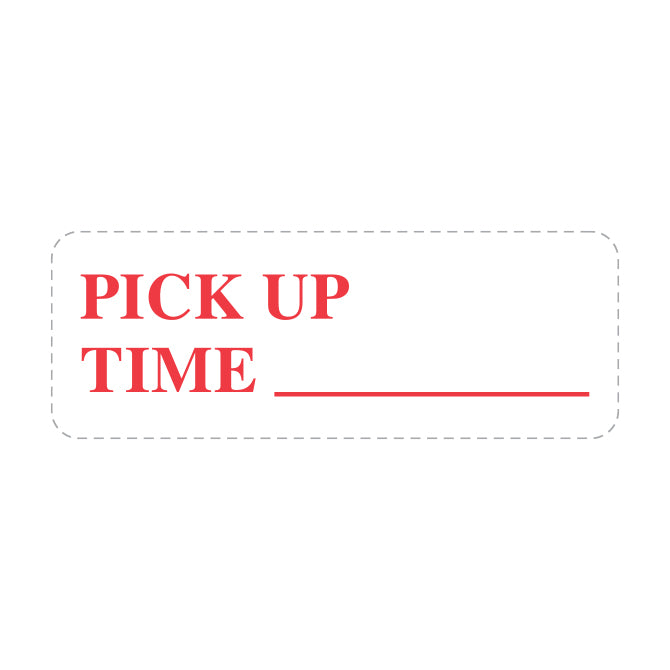 Self Inking Stamp - PICK UP TIME - Red Ink, 3/4" x 2 3/8" -  Qty. 1