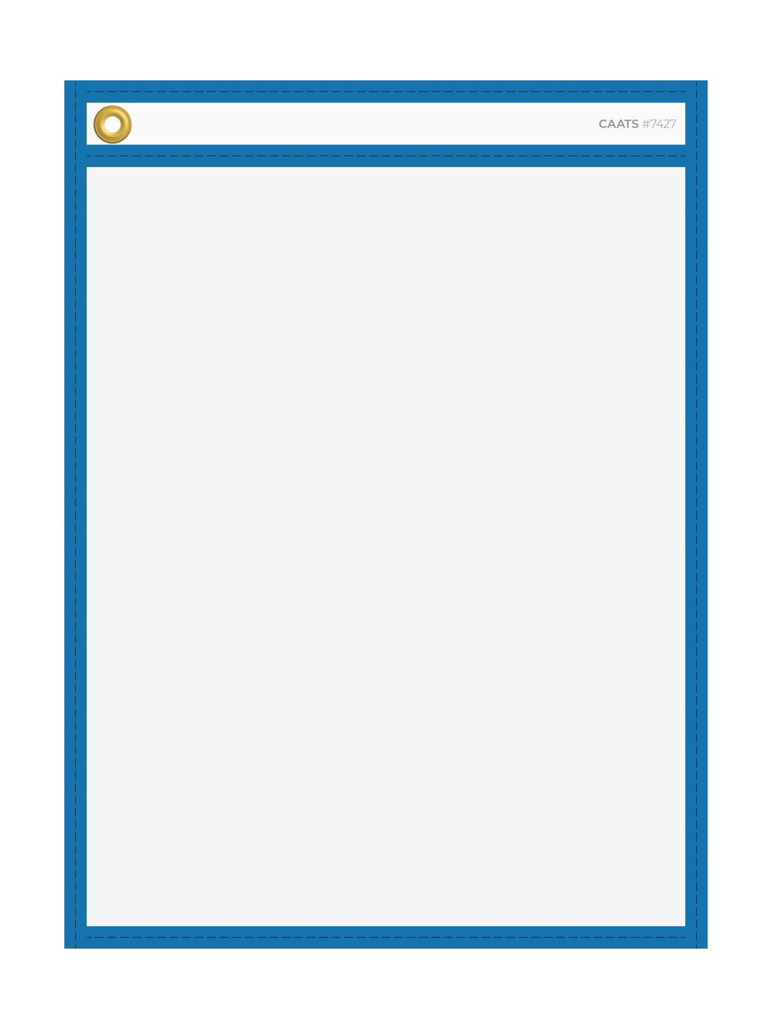 WorkTicket Holder - Neon Blue - No Handle - Clear Front & Back- 10"" x 13""