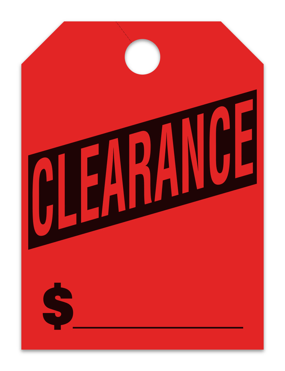 Hang Tags - Clearance - Large, Red - Qty. 50