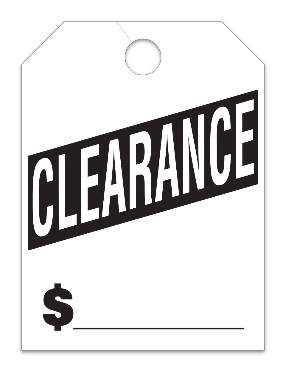 Hang Tags - Clearance - Large, White - Qty. 50
