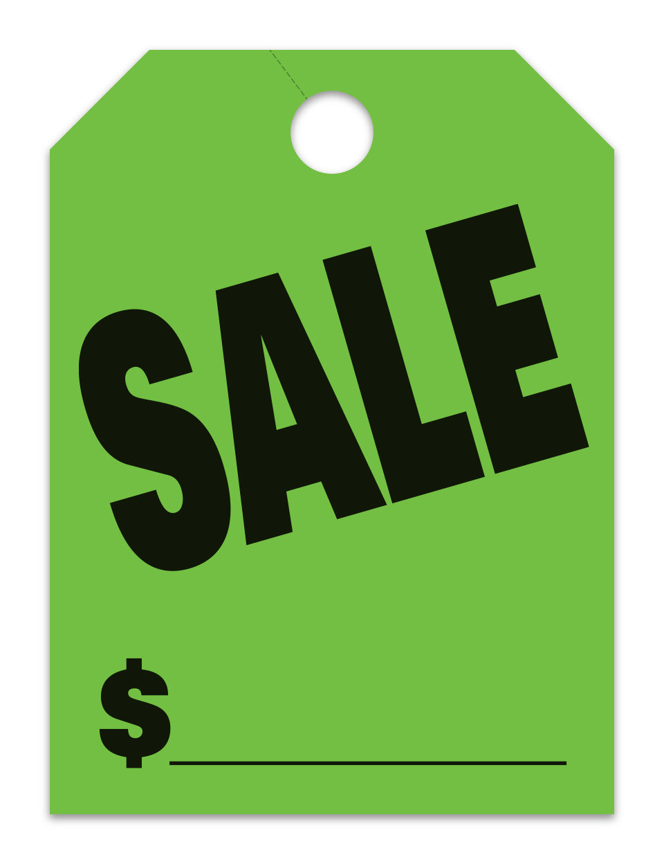 Hang Tags - Sale - Large, Green - Qty. 50