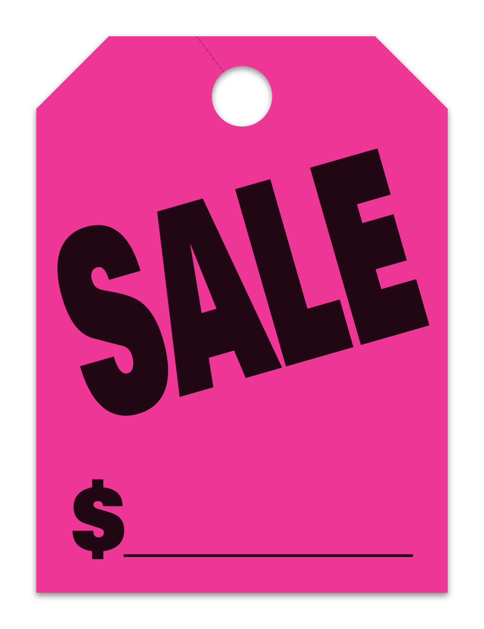 Hang Tags - Sale - Large, Pink -  Qty. 50