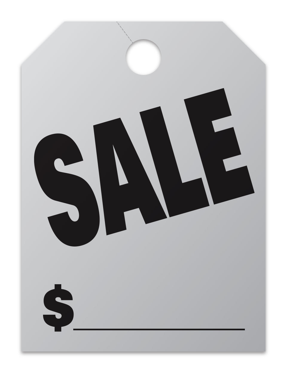 Hang Tags - Sale - Large, Silver - Qty. 50