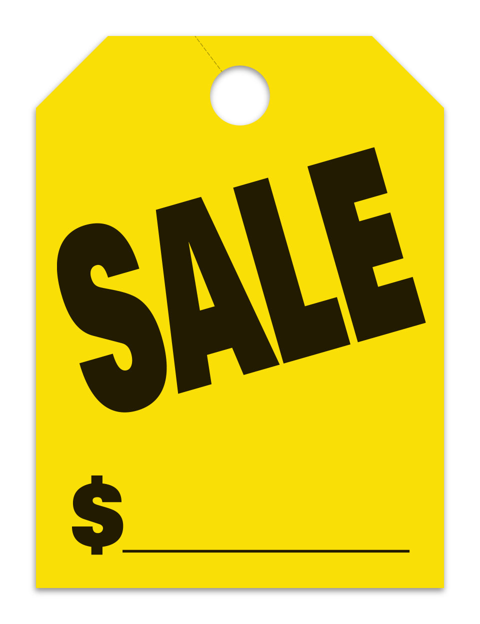 Hang Tags - Sale - Large, Yellow - Qty. 50