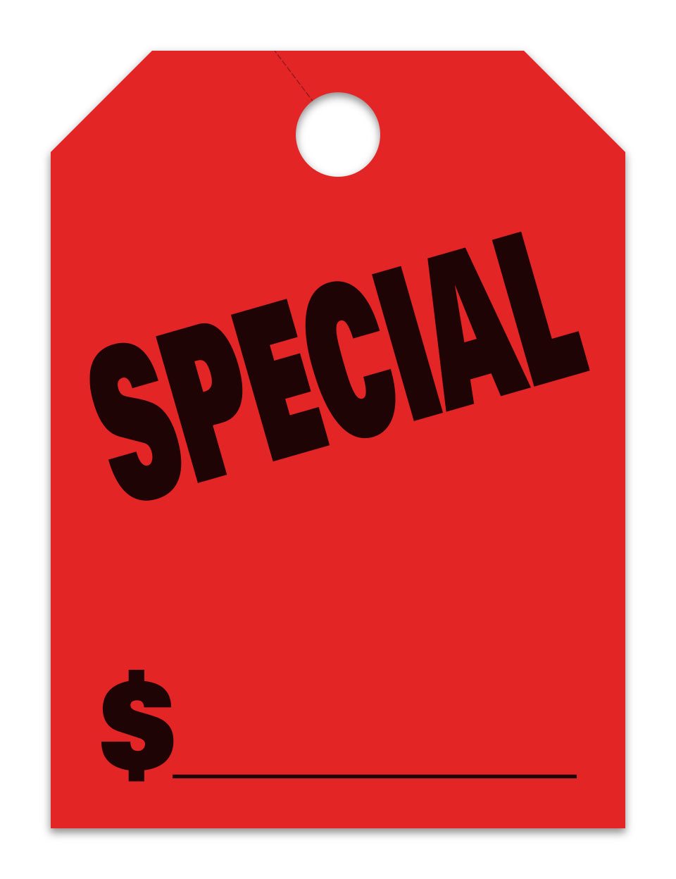 Hang Tags, Special - Large, Red - Qty. 50