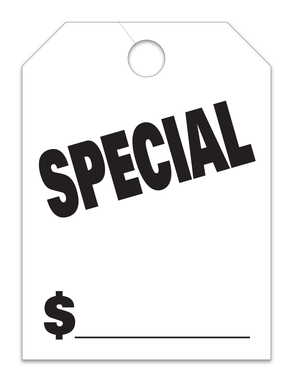 Hang Tags - Special - Large, White - Qty. 50