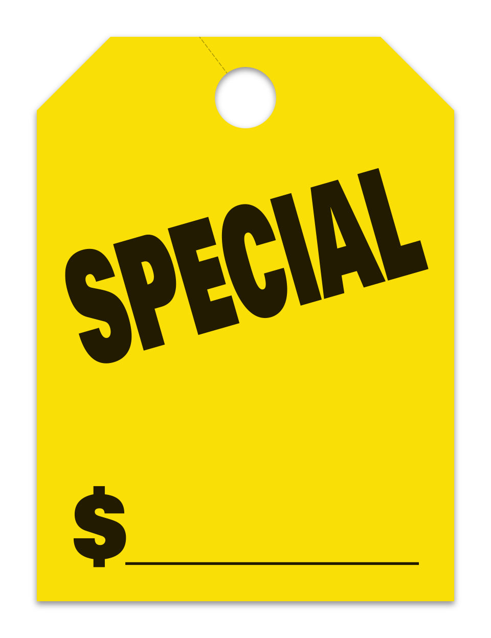Hang Tags, Special - Large, Yellow - Qty. 50