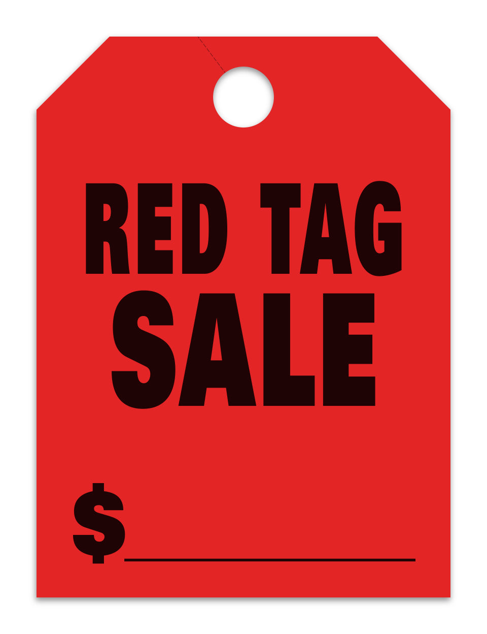 Hang Tags, Red Tag Sale - Large, Red - Qty. 50