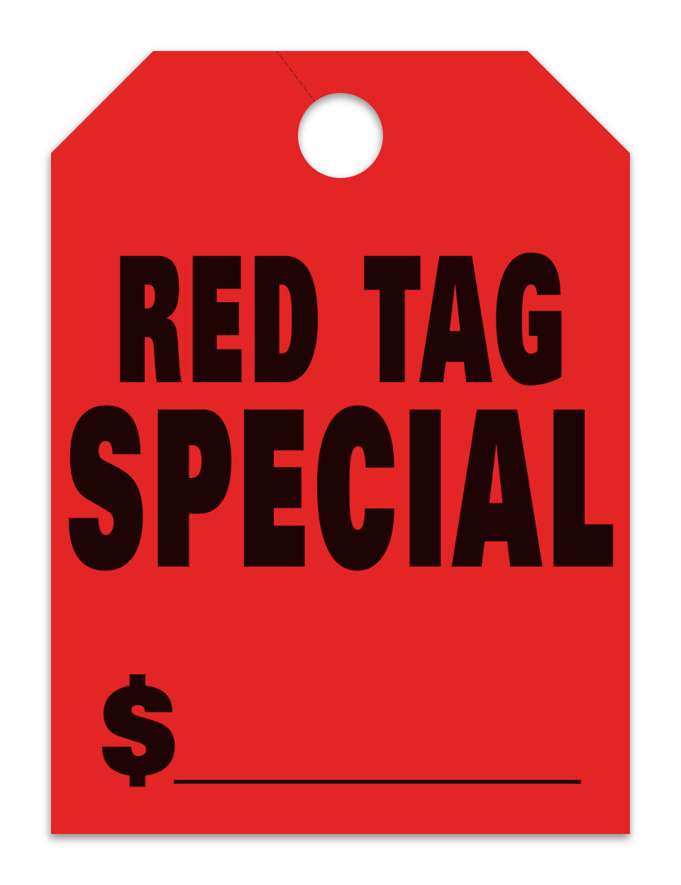 Hang Tags - Red Tag Special -  Large, Red - Qty. 50