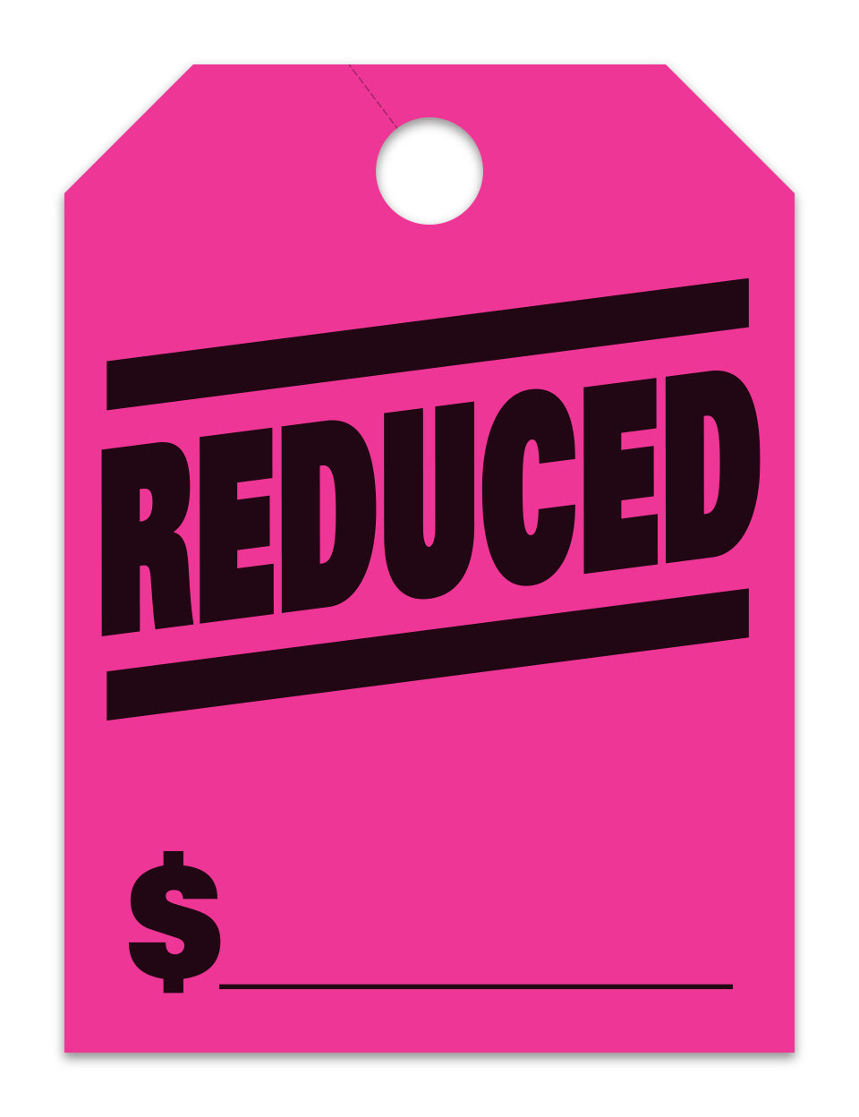Hang Tags - Reduced - Large, Pink - Qty. 50