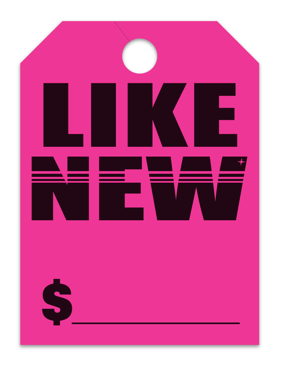 Hang Tags - Like New - Large, Pink - Qty. 50