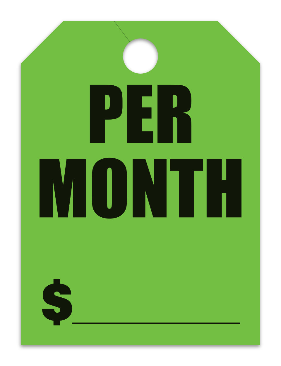 Hang Tags - Per Month - Large, Green - Qty. 50