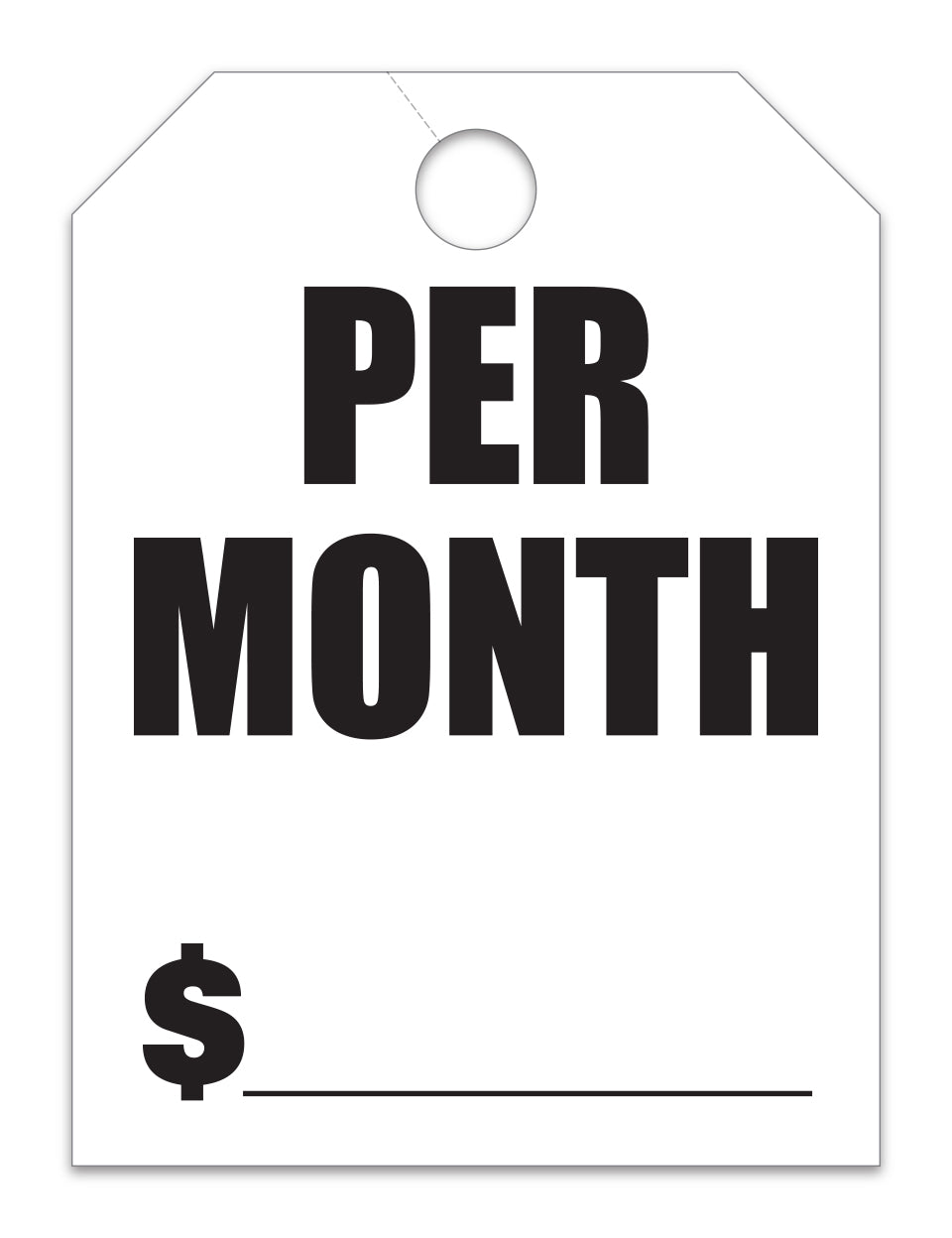 Hang Tags - Per Month - Large, White - Qty. 50