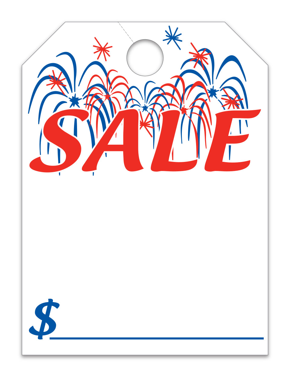 Hang Tag - Sale with Fireworks -  8.5" x 11.5" - Qty. 50